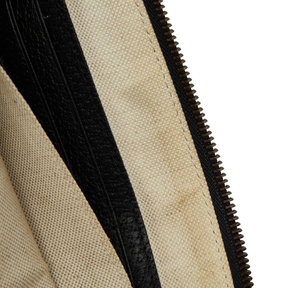 Gucci Beastar Clutch Bag/Second Bag 495066 Black/Gold Leather Women's GUCCI - Picture 7 of 10